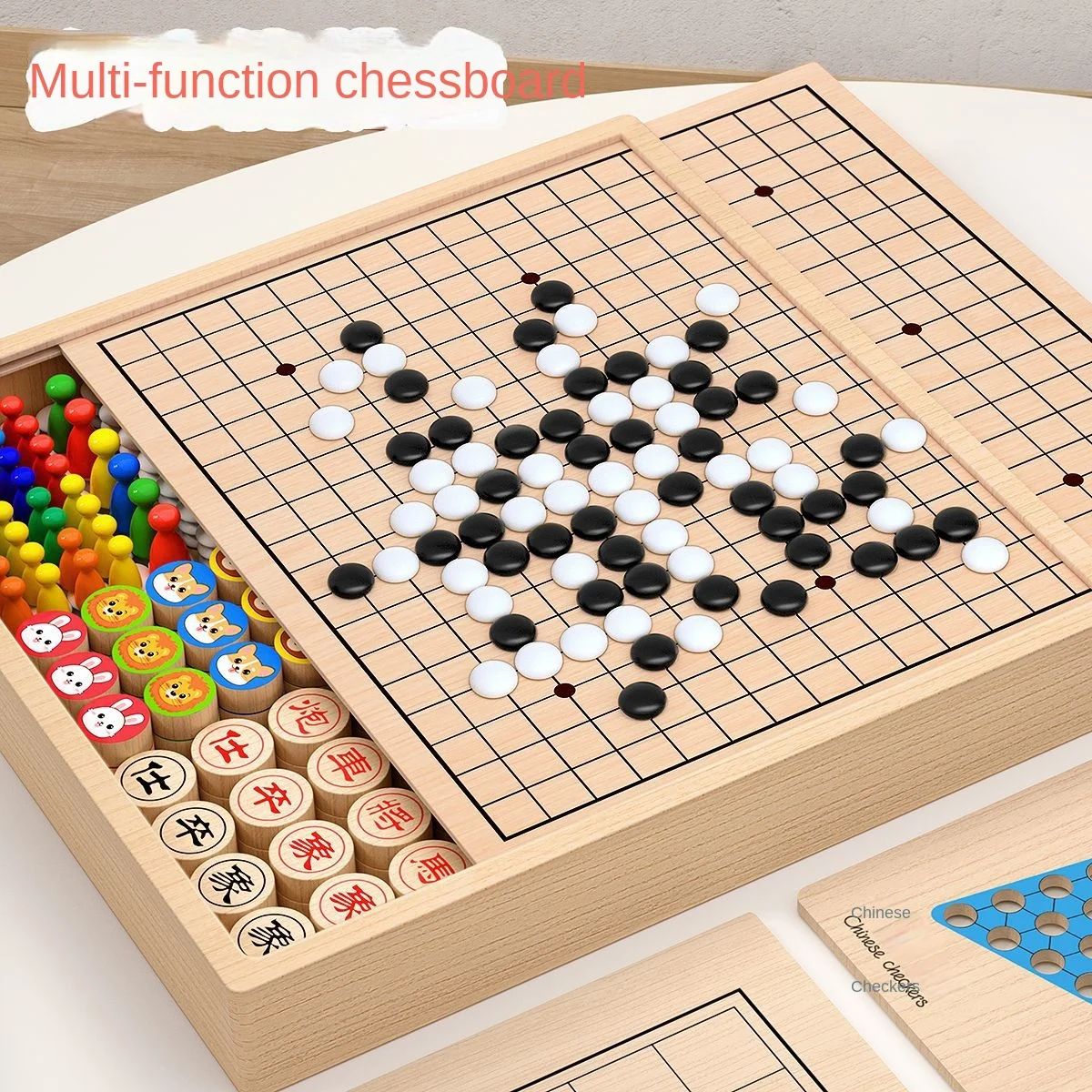 

Gozi Chess Flying Chess Checkers Children's Edition Multi-function Chess Board Multi-in-One Chess Educational Toys Primary