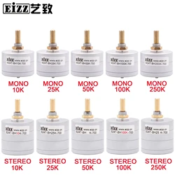 Brand New EIZZ High End MONO STEREO 10K 25K 50K 100K 250K 24 Steps Volume Potentiometer LOG Stepped Attenuator Serial Type 6mm
