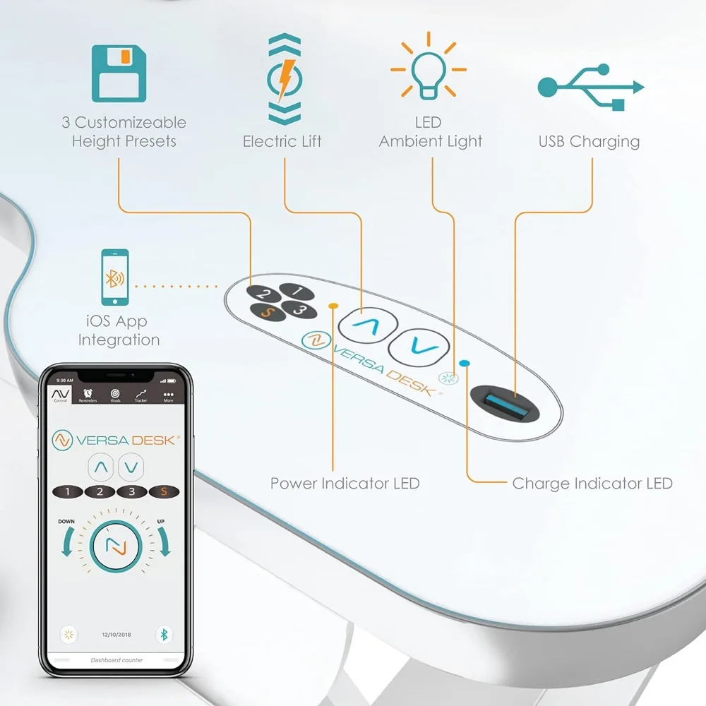 ® PowerPro Elite Standing Desk Converter, 36" Corner Electric Height Adjustable Desk Riser with Programmable App Control, Hold 8