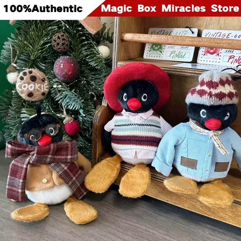 Original Pingu 45th Anniversary Vintage Ootd Series Plush Blind Box Kawaii Penguin Doll Collectible Toy Keychain Birthday Gifts
