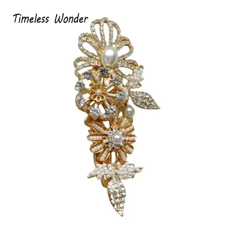 Timeless Wonder Fancy Zircon Geo Floral Tassel Brooch Pins for Women Designer Jewelry Runway Rare Top Punk Luxury Gift Mix 9523