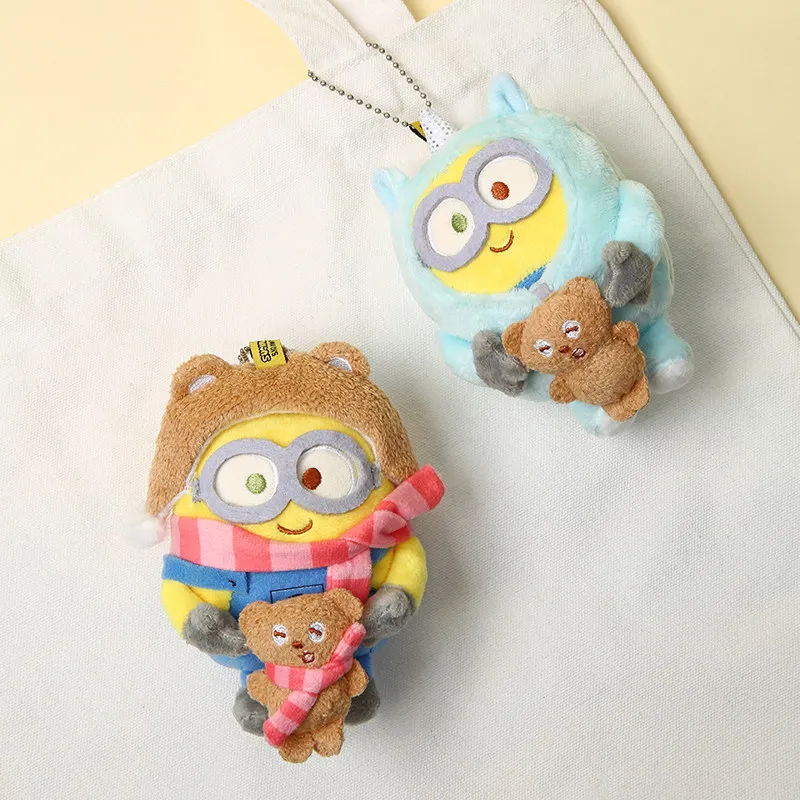 

Плюшевый брелок Universal Studios Minions, серия Double Cute BOB & TIM, мягкие игрушки-куклы для сумок и рюкзаков