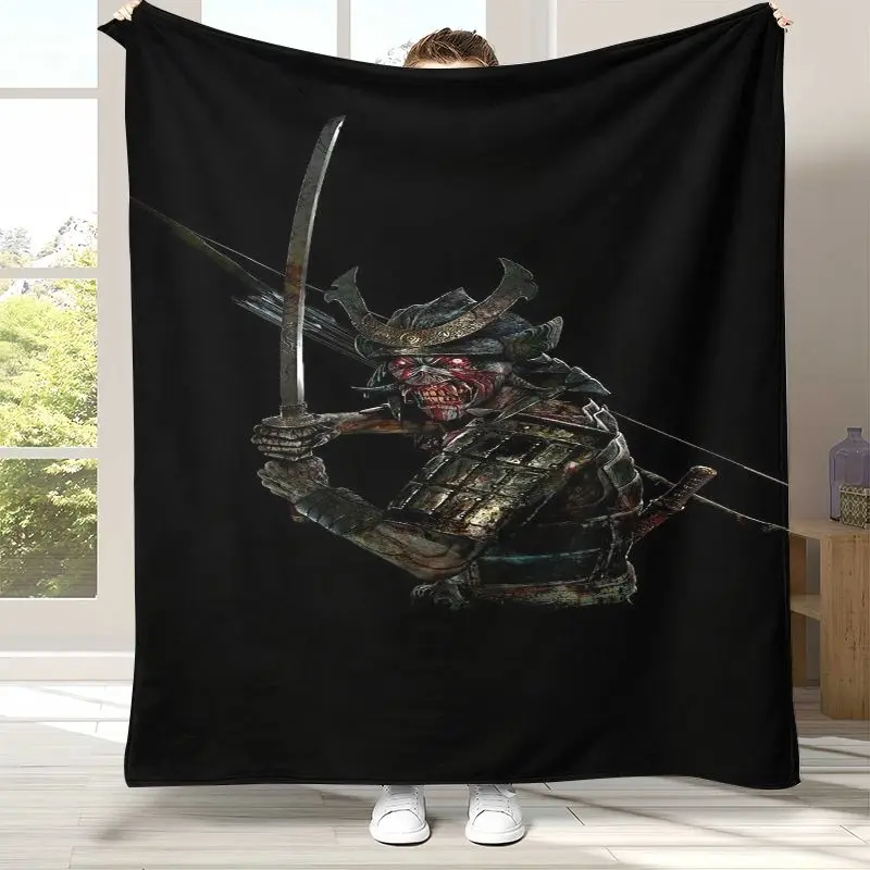 Eddie I-Iron M-Maiden Cartoon Sign Flannel Throw Blanket,Cozy Warm Blanket for Bed,Sofa,Living Room,Picnic,Camping,Home Décor