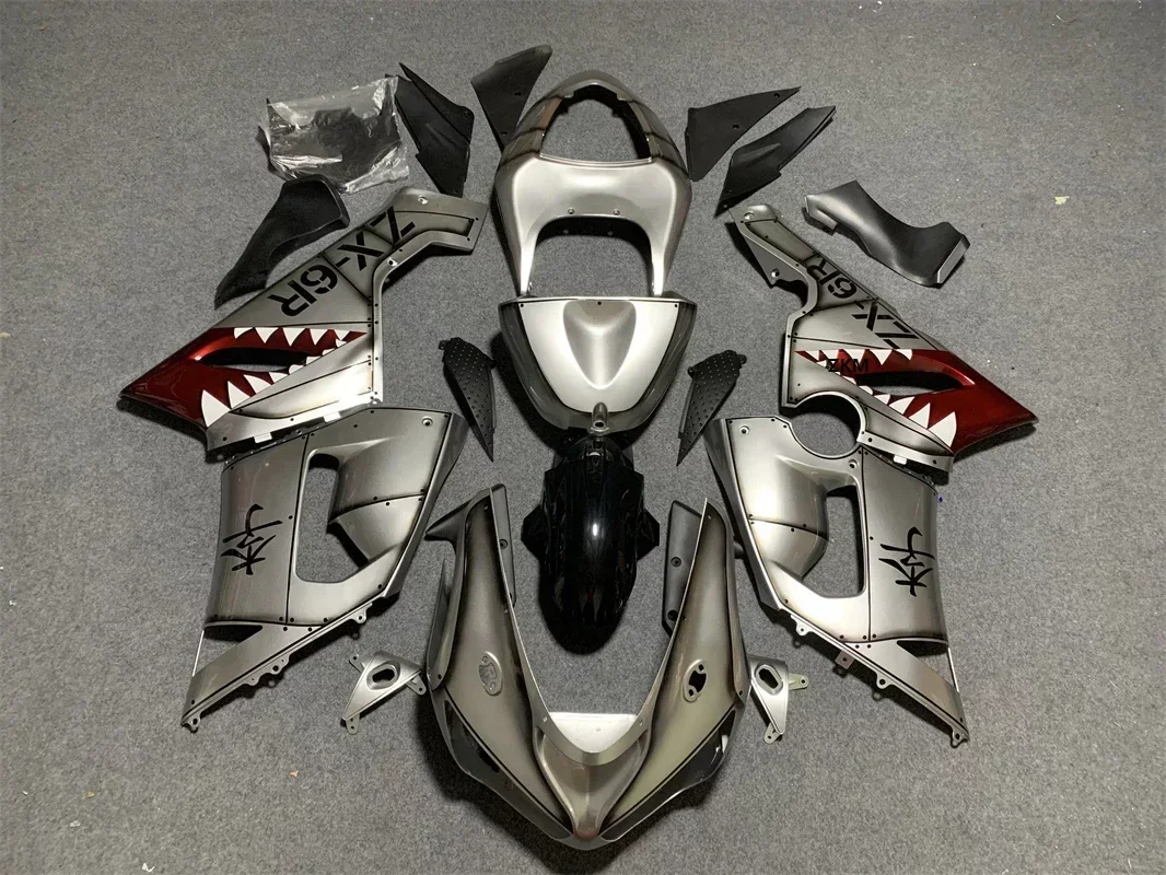 

New ABS Plastic Shell Motorcycle Fairing kit Fit For Kawasaki Ninja ZX6R 636 ZX-6R 2005 2006 05 06 Custom silver