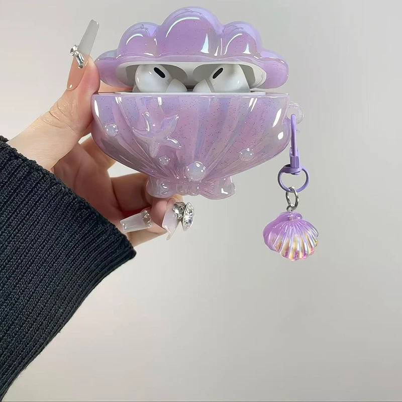 Чехол Seashell с подвеской в виде хвоста для HUAWEI FreeBuds 5i 6i 5 4, чехол для HUAWEI FreeClip Free Buds Pro3 Pro4 Pro 3 4 SE2 SE3 Clip