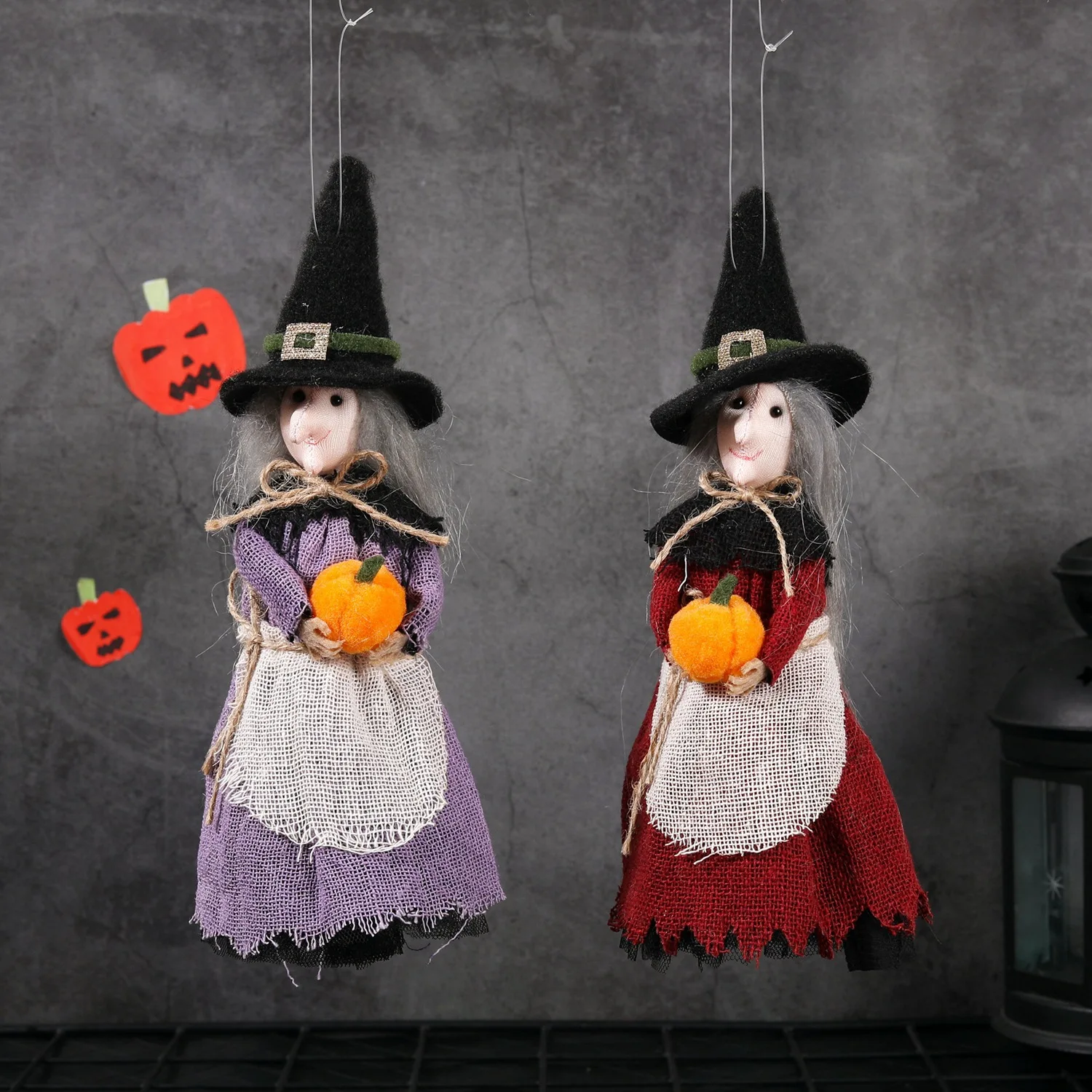 2024 New Style Halloween Broom Witch Pendant Haunted House Ornament Scene Layout Halloween Decorations for Home