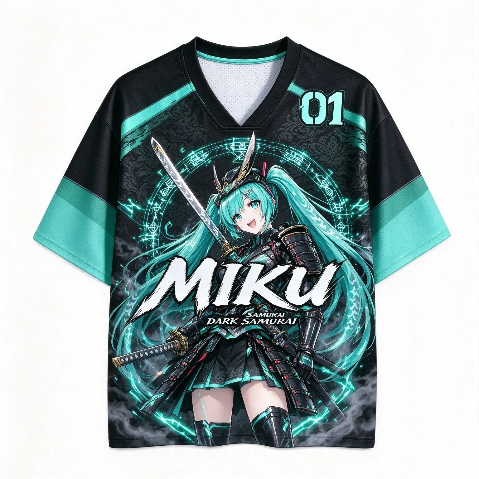 Lightweight Shirt 2026 Popular Hatsune Miku 01 Jersey 3D Print T-shirt Family Matching Set Skin-friendly Breathable Cosplay Tee