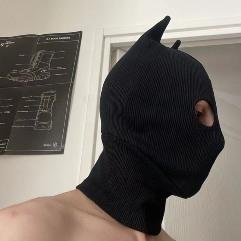 Cosplay Cat Mask Elastic Black Cartoon Mask Halloween Winter Hats Cute Full Face Masked Hat Men Helmet Party Costume Ski Mask