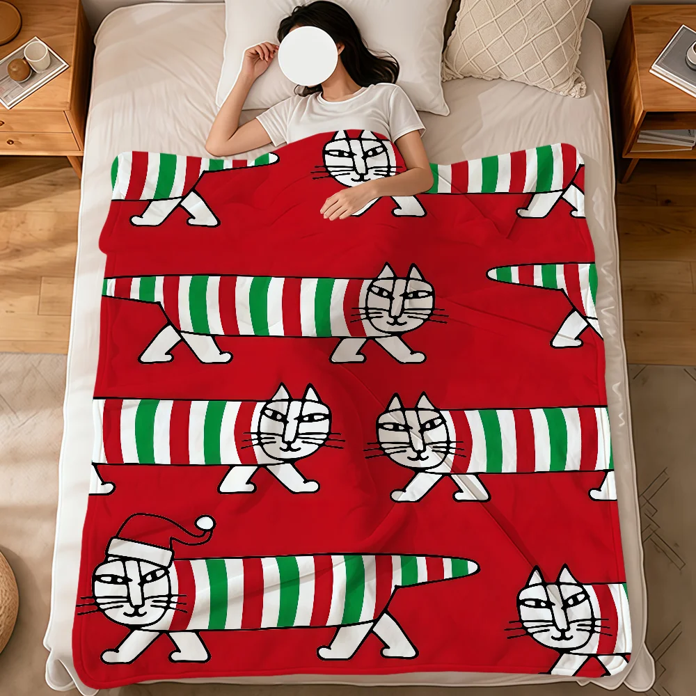 Fashion Lion Cat Cute Funny L-Lisa Larson Flannel Soft Warm Plush Blanket Sofa Living Room Hogar Bedroom Gift Home Car Portable