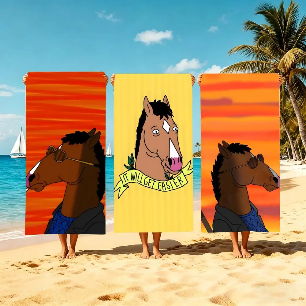 Animation BoJack Horseman Towel Microfiber Beach Towel Quick Dry Absorbent Soft for Swimming Yoga Resort Travel Camping