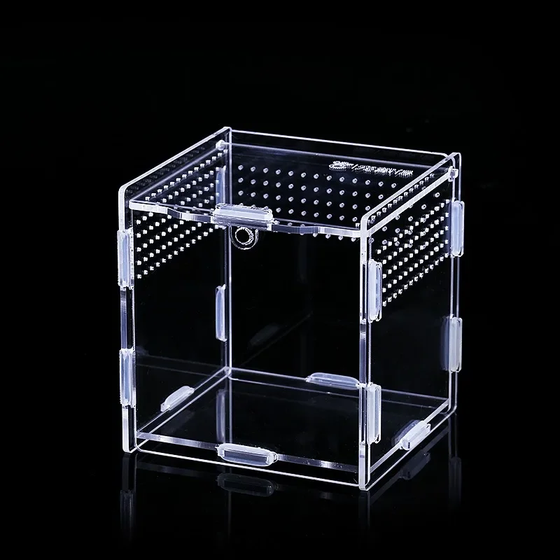 Acrylic Transparent Reptile Terrarium Breeding Box Turtle Cage Nano Arboreal Tarantula Enclosure Dearded Dragon Reptiles Habitat