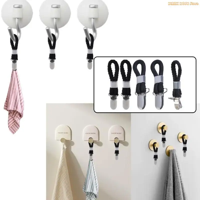 K1AE 4pcs Towel Clamps Hanger Grippers For Easy Use In Any Space Secure Hanging In Bathroom Or Kitchen Efficient Organization