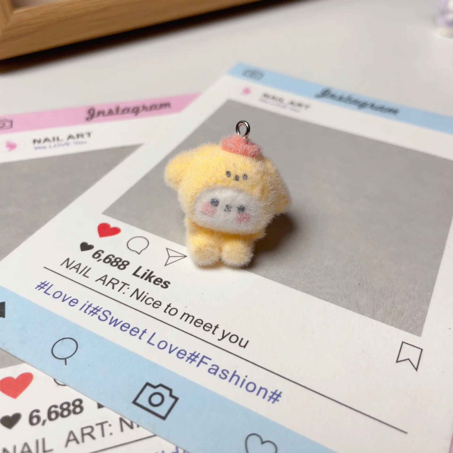 

20pcs 3D Flocking Resin Cute Cat Puppy Doll Cartoon Animal Charms For Keychain Necklace Earrings Making DIY Jewelry Accessories
