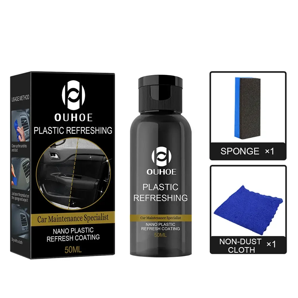 Plastic Refurbish Cleaning Cleaner Waterproof Car Scratch Repair Agent with Sponge Brush and Wipe for Car Panel Maintenance