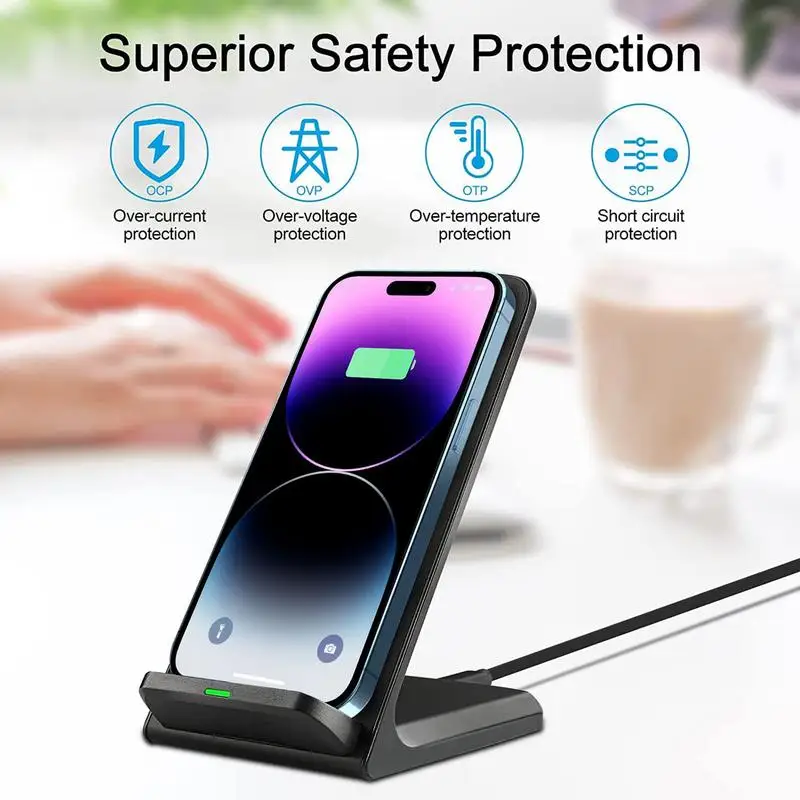 Wireless Charging Phone Holder Cell Phone Stand Phone Desk Stand Holder Foldable Wireless Charger 15w Portable Fast Wireless - Image 2