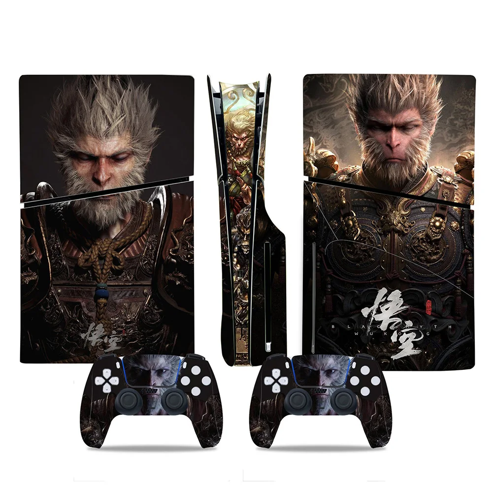 Black Myth Wukong Full Body Vinyl Wukong Stickers Anti-Scratch Protective Skin Wrap for Playstation 5 Slim Console & Controllers