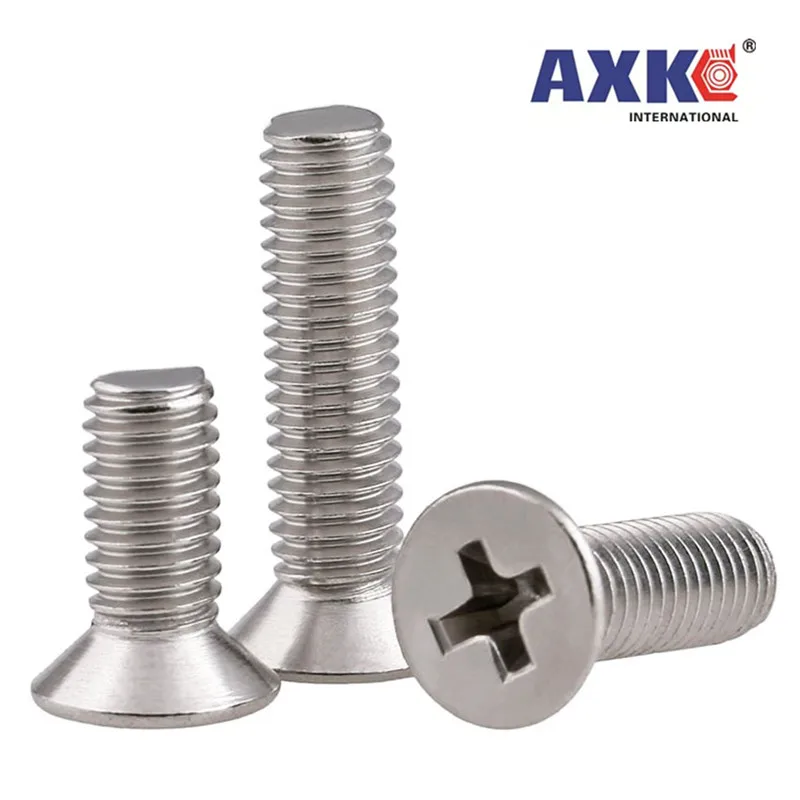 10pcs UNC 1/4-20 US Coarse Thread 304 A2-70 Stainless Steel Cross Recess Phillips Flat Countersunk Head Screw Bolt