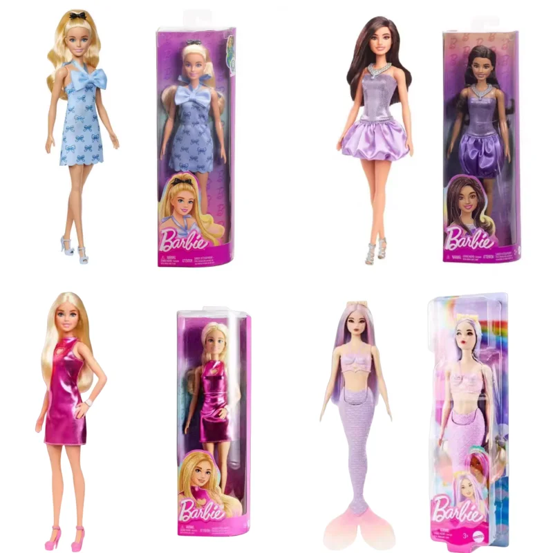 

2025 New Barbie Fashion Girls Doll Sparkle Dress Hyt92 Fashionista Series Dreamy Mermaid Collectible Trendy Toys Birthday Gifts