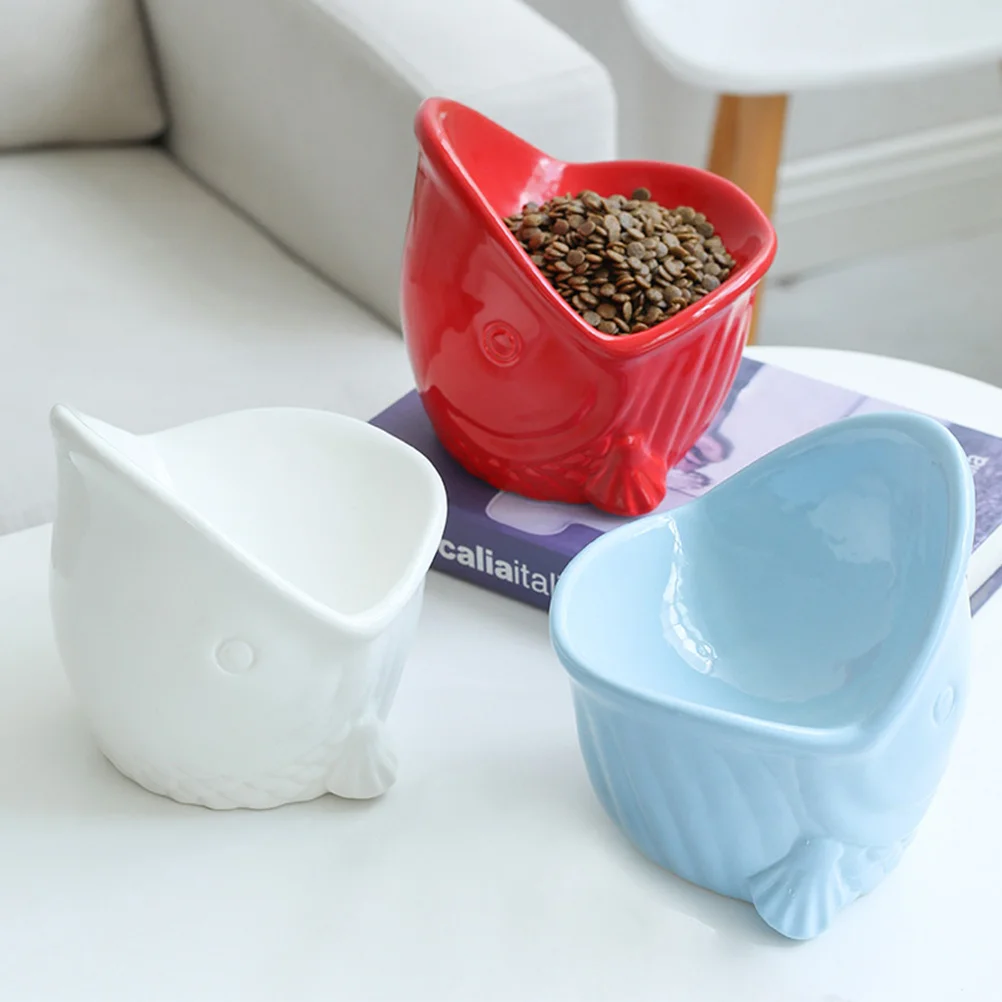 

Pet Feeding Bowl Ceramic Durable Smooth Surface Easy Clean Multi-Function Puppy Kitten Cat Accessory Household Water Food Bowl