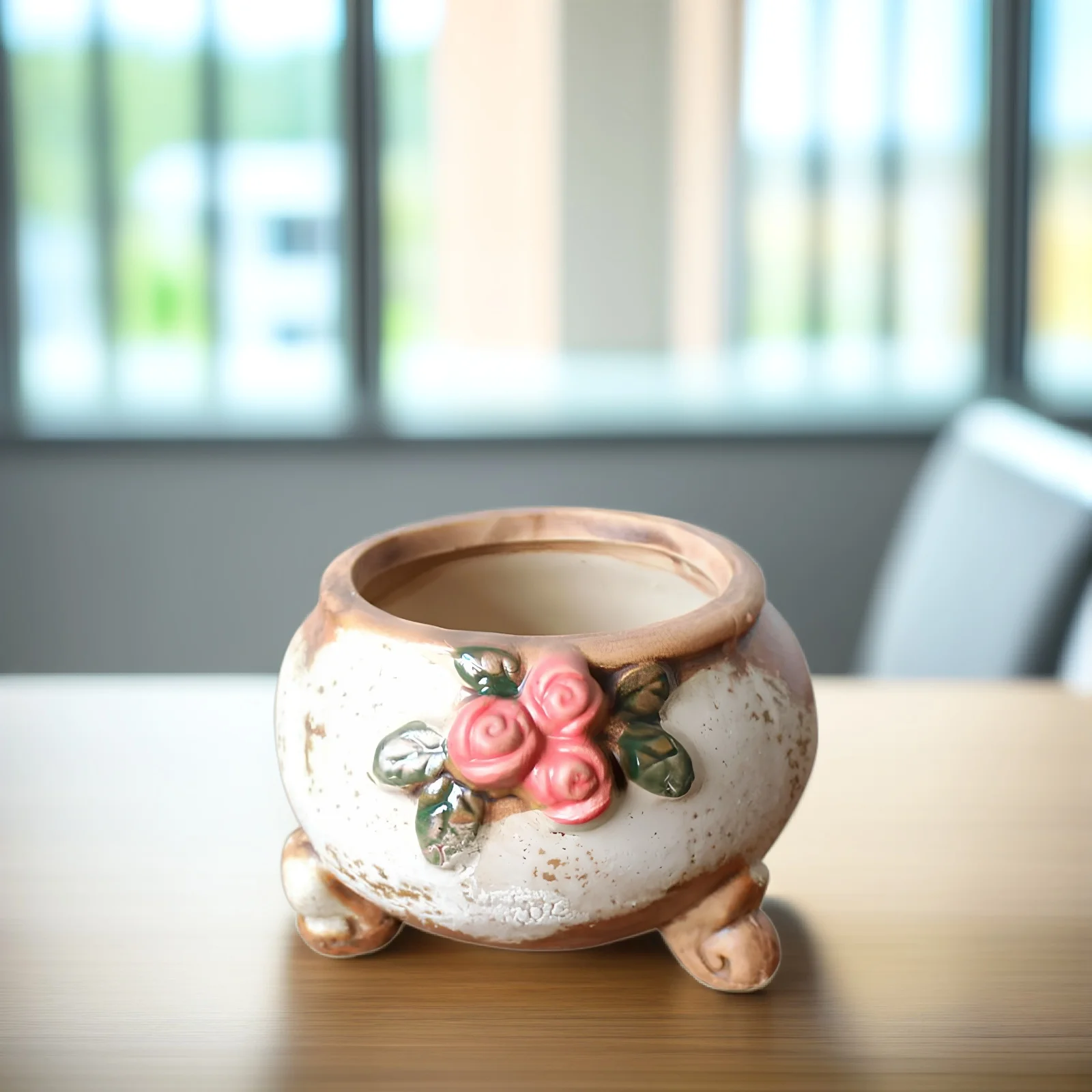 

4Pcs Compact Ceramic Flower Pots Miniature Planting Containers Suitable Home Office Balcony Garden Decor Practical Design