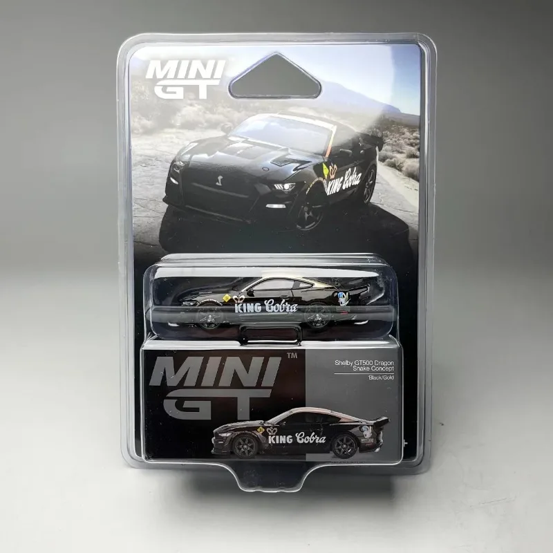 

MINIGT 1/64 Ford Mustang Shelby GT500 Dragon Snake, миниатюрная модель автомобиля из литого сплава 1:64, подарок на день рождения, игрушка для мальчика