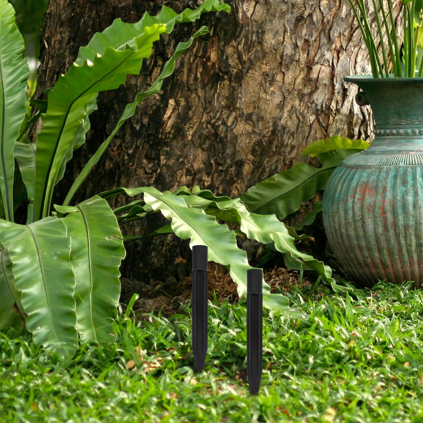 

10 Pcs Solar Lights Lawn Lamp Floor Cone Stakes Spike Ground for Lamps Black Plug