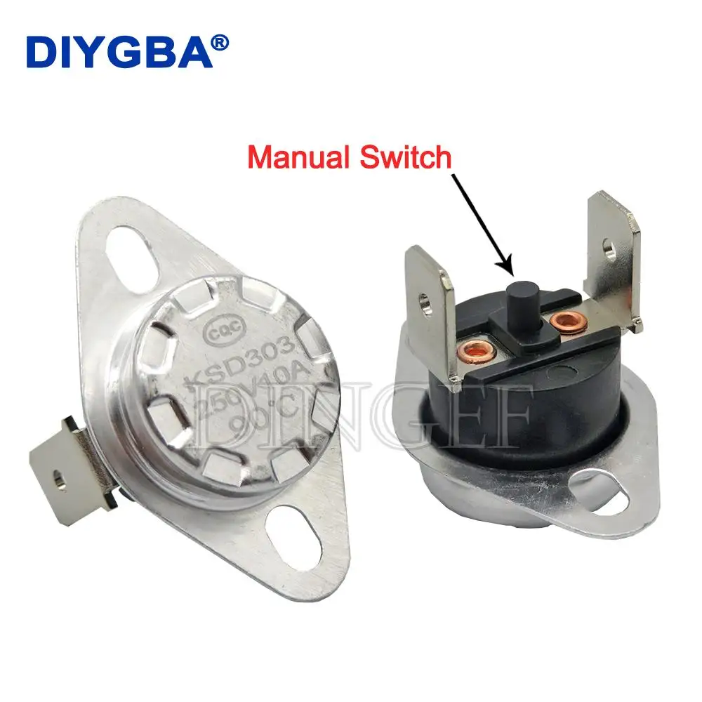 1PCS KSD301 KSD303 10A 45 ~ 150 C Degrees Celsius Manual Reset Thermostat Normally Closed Temperature Switch Temperature Control