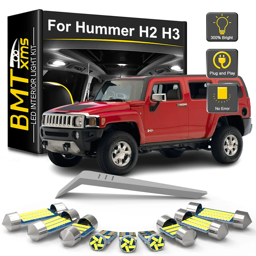 

Комплект светодиодных внутренних ламп BMTxms для Hummer H2 H3 2003-2006 2007 2008 2009 2010, автомобильный купольный светильник для чтения багажника, комнатная лампа без ошибок