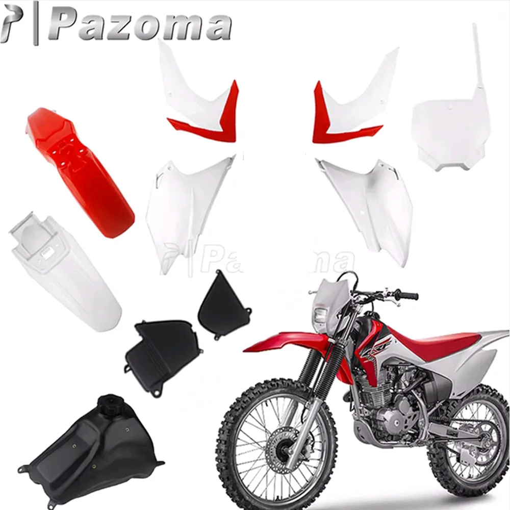 

Motocross Plastic Kit Full Body Fairing Side Panels Fender Fuel Tank Radiator Shrouds Front Number Plate For Honda CRF230F 15-19