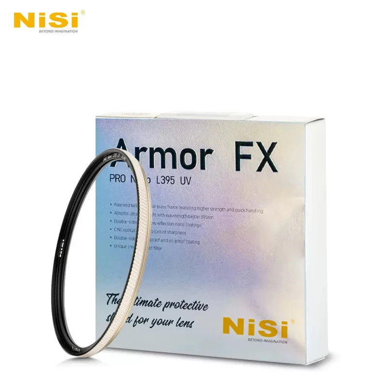 NiSi Filter 77mm 82mm 67 62 58 49mm Armor FX PRO Nano L395 UV Ultraviolet Blocking Impact-Resistant Lens Protection Filter