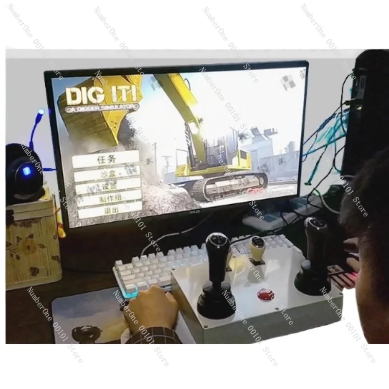 

Computer Excavator Simulation Teaching Training Driving Forklift Loader Game Handle Control
