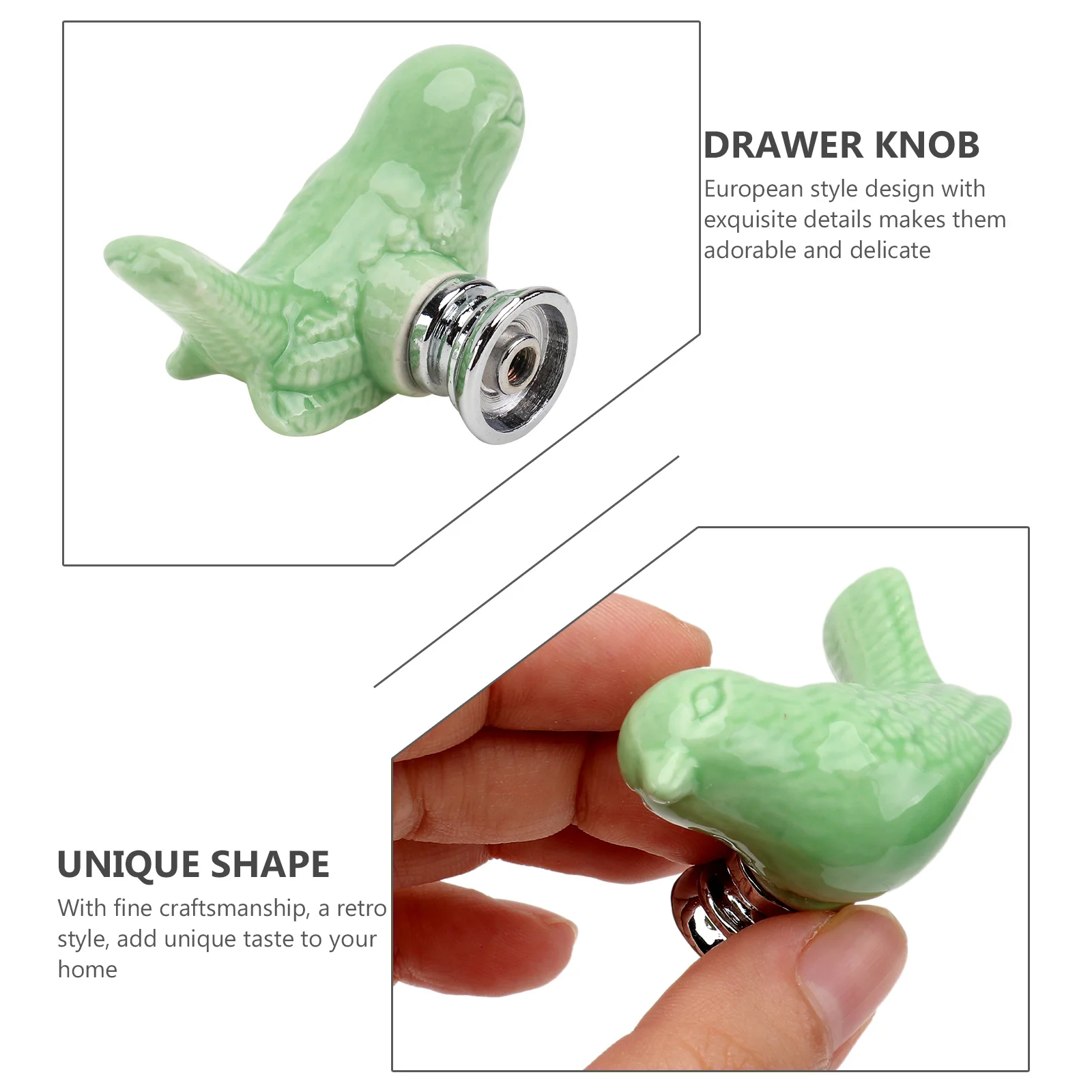 

2Pcs Children's Cabinet Handle European Style Ceramic Single Hole Pull Bar Modern Drawer Knob Bedroom Wardrobe Closet Decoration