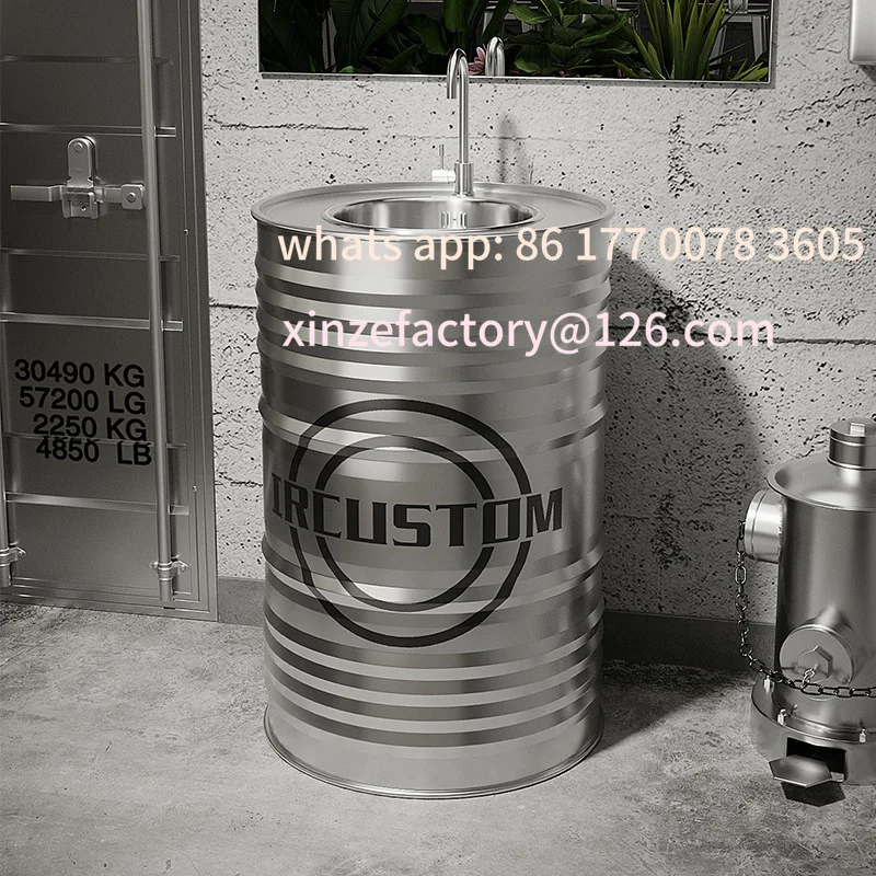 

Customizable industrial wind washstand bar oil drum restaurant bathroom milk tea shop toilet wash hands