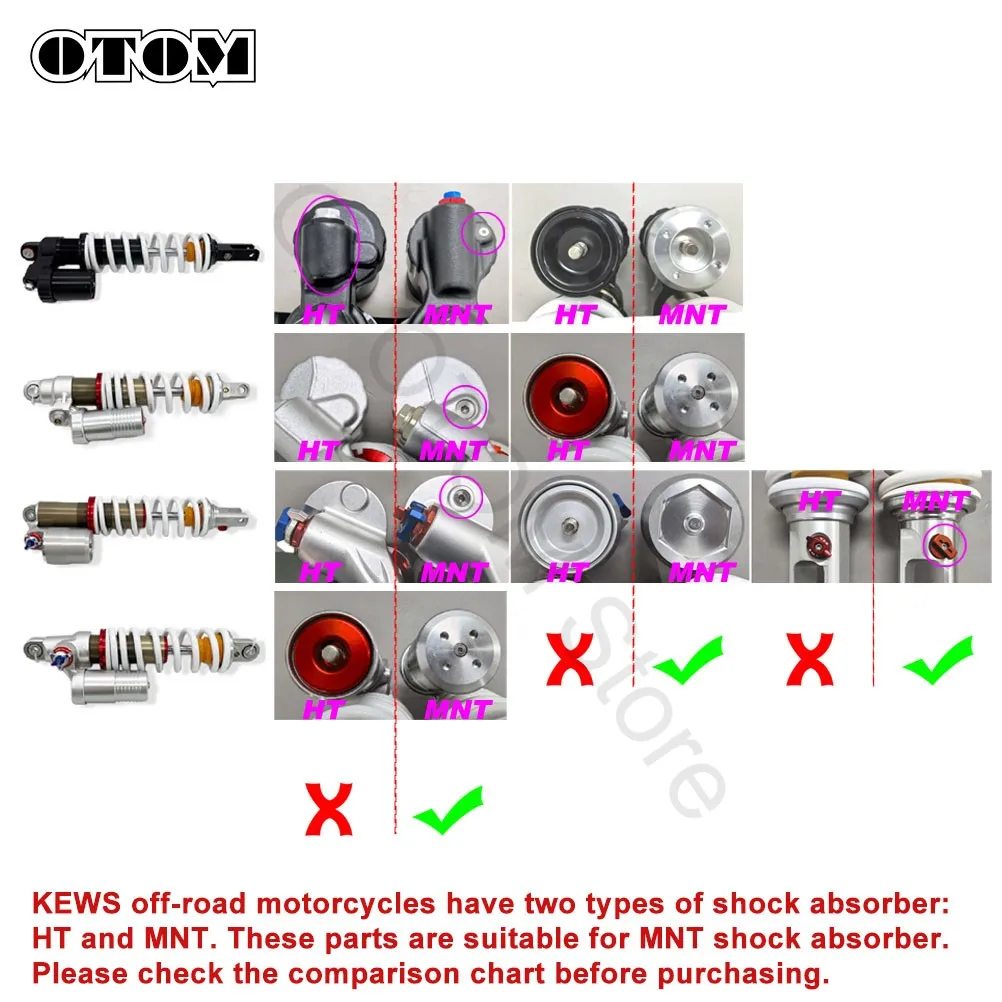 OTOM For KEWS MNT Motorcycle Shock Absorber Suspension Bushing Piston Rod Seal Support Buffer Rubber K16 K23 NB300 CBS300 YBS300
