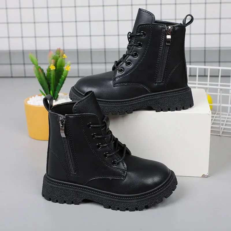 

Hot Selling Girls Boot 2025 Winter New Snow Child British Style Boot Fashiona Fleece Girl Warm Versatile Short Boots Girl Boots