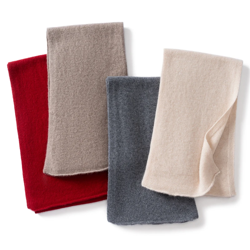 وشاح كشمير 100% مقاس 165*23 للنساء ملابس خارجية للخريف والشتاء، شال وشاح كشمير متماسك دافئ