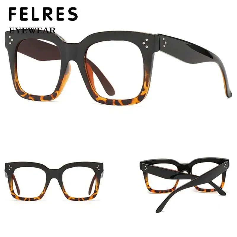 Retro New Reading Glasses Brand Designer Vintage Big Frame Eye Glasses Men Women Classic Clear Square Prescription Eyeglasses