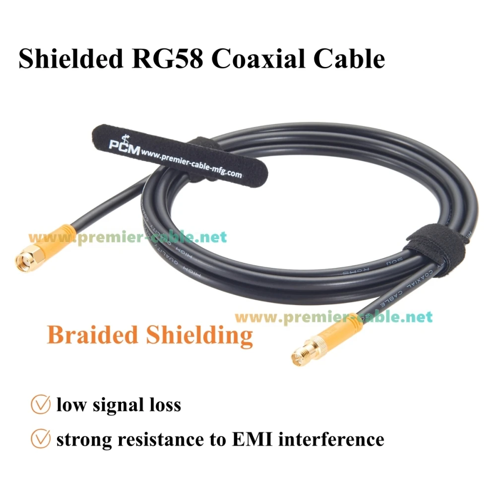 RP-SMA Stecker auf RP-SMA Buchse Verlängerungskabel RG58 50 Ohm RF-Koaxialkabel für WLAN-Antenne, Router, Drahtlosnetzwerkkarte – Detail 3