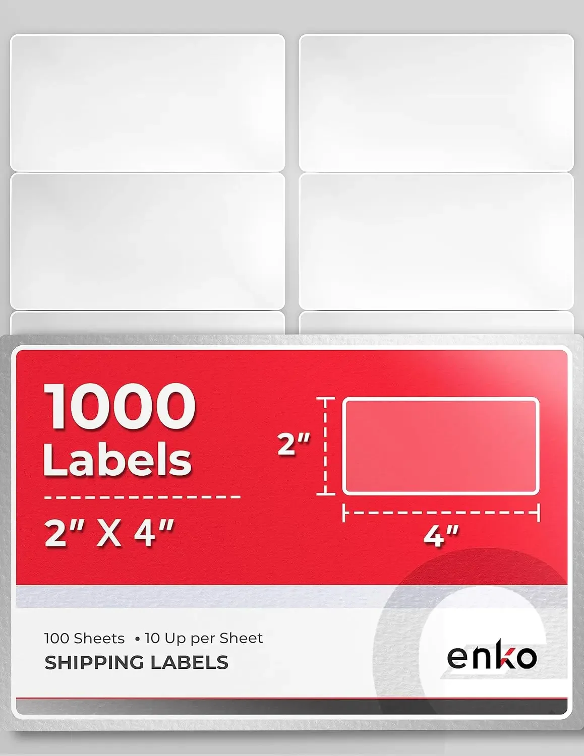 2 x 4 Inch White Labels, 1000 Labels for Laser/Inkjet Printers, Easy Peel