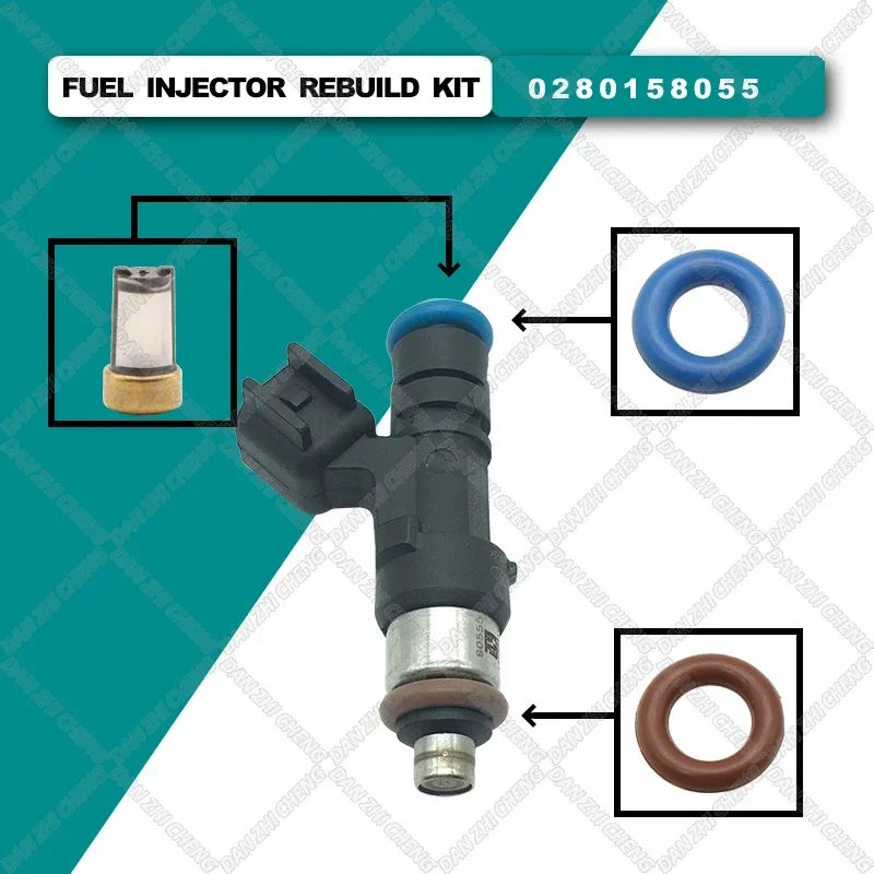 

6set Fuel Injector Service Repair Kit Filters Orings Seals Grommets for 0280158055 Fit For 05-10 Ford Mustang 4.0L Ranger 4.0LV6
