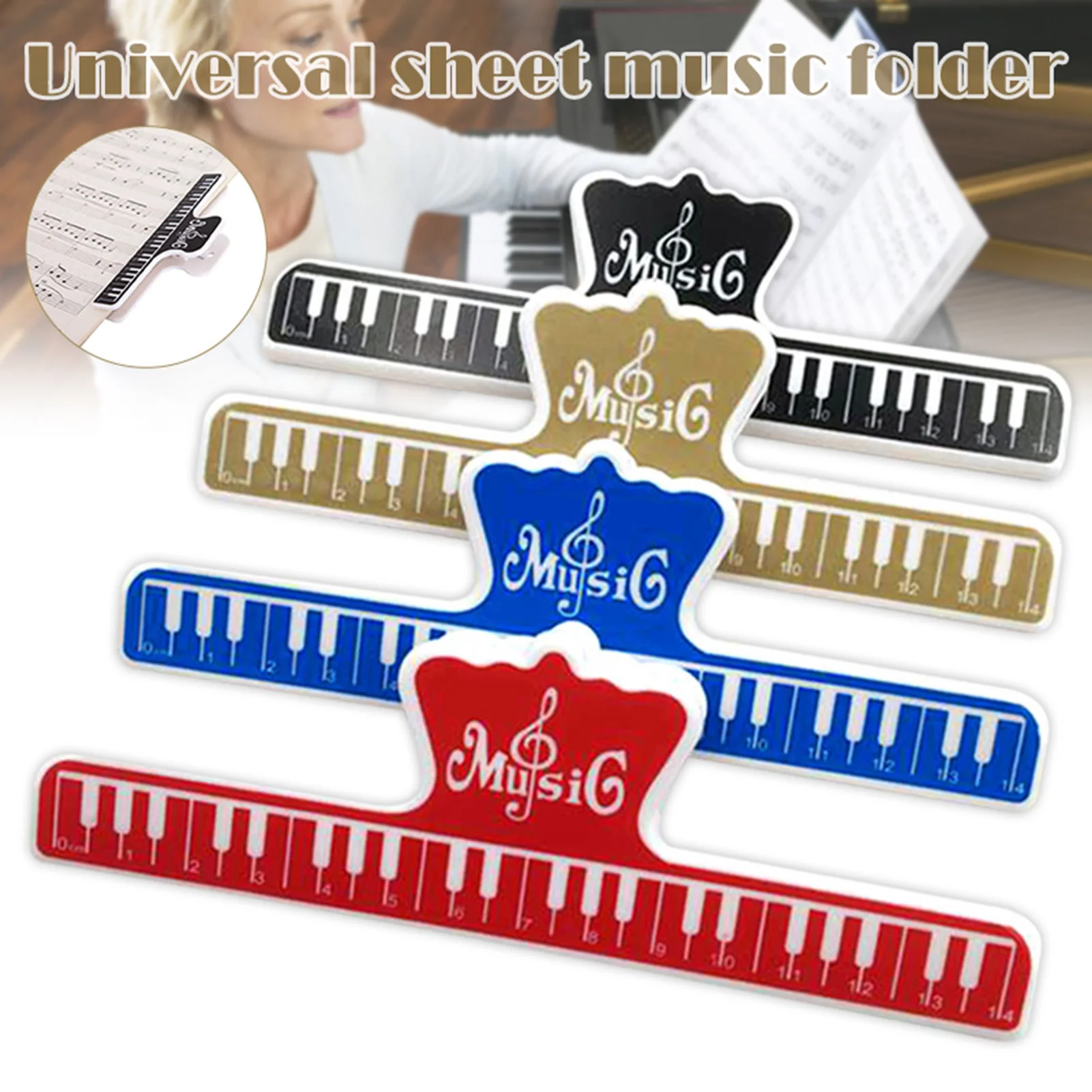 Music Book Clip Clamp-On Holder Portable Plastic Marker Clips File for Sheet Music Bills Files