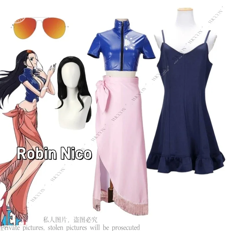 

CosplayRobin Nico Anime Cosplay Costume Dress Outfits Cosplay Glasses Wig Party Suit Costumes For Girl Halloween Carnival Suit S