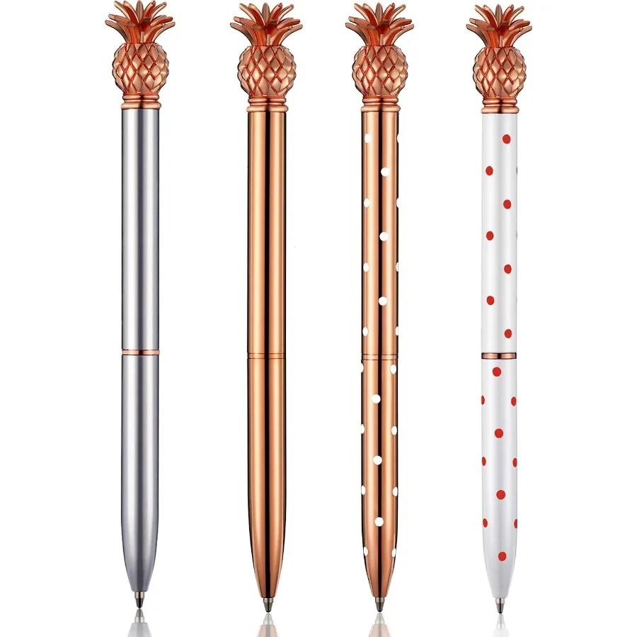 

Pineapple Pens Metal Ballpoint Rose Gold Pens for Graduate Back to School Gifts Black Ink Office Supplies Birthday Wedding Baby