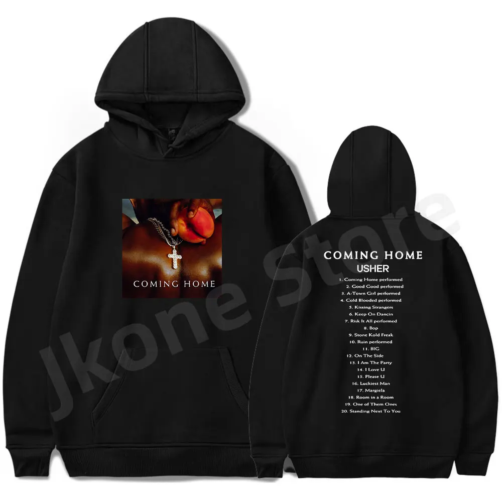 Usher Coming Home Hoodies Rapper Tour Merch Women Men Fashion Casual Long Sleeve Sweatshirts