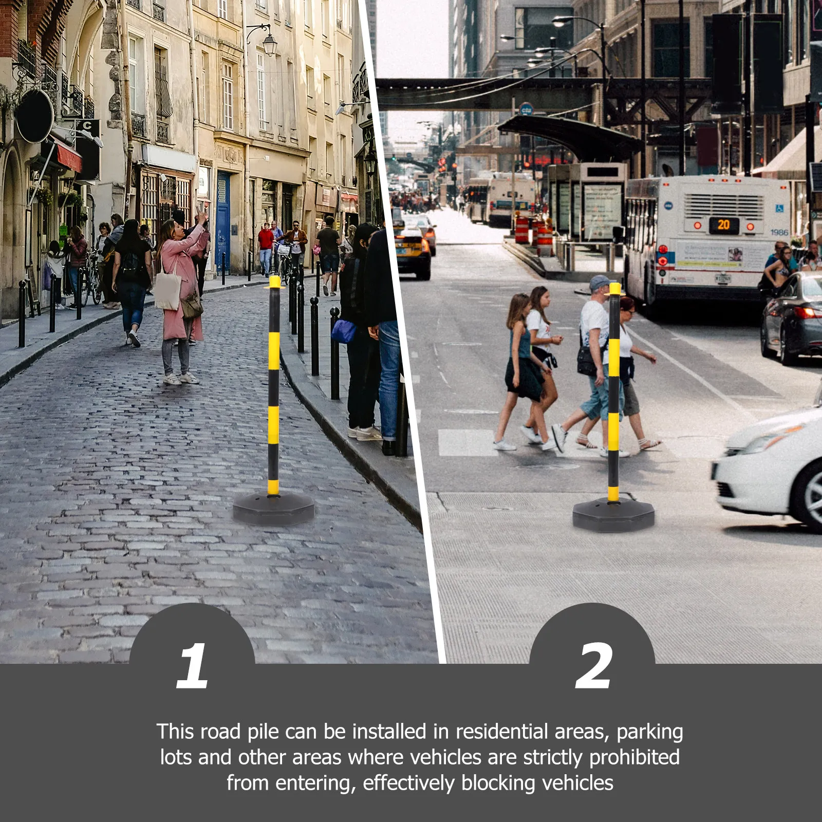 Sturdy Water-Fillable Warning Column Uv-Resistant Elastic Anti-Collision Pile for Vehicle Restriction Zones Road Isolation