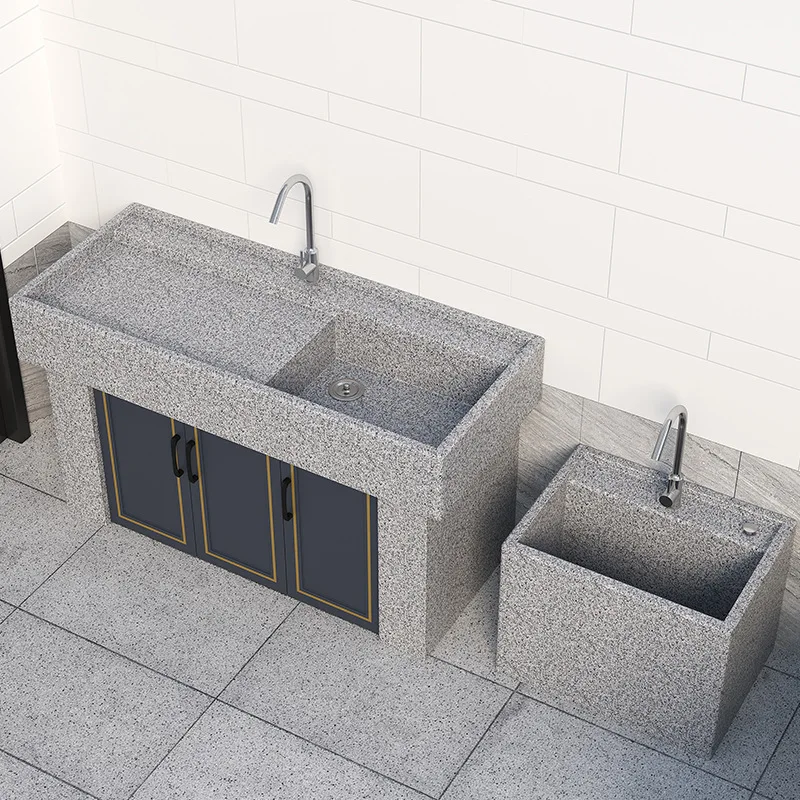 Outdoor courtyard sub-vegetable basin household sink splicing stone wash basin marble sink granite laundry pool