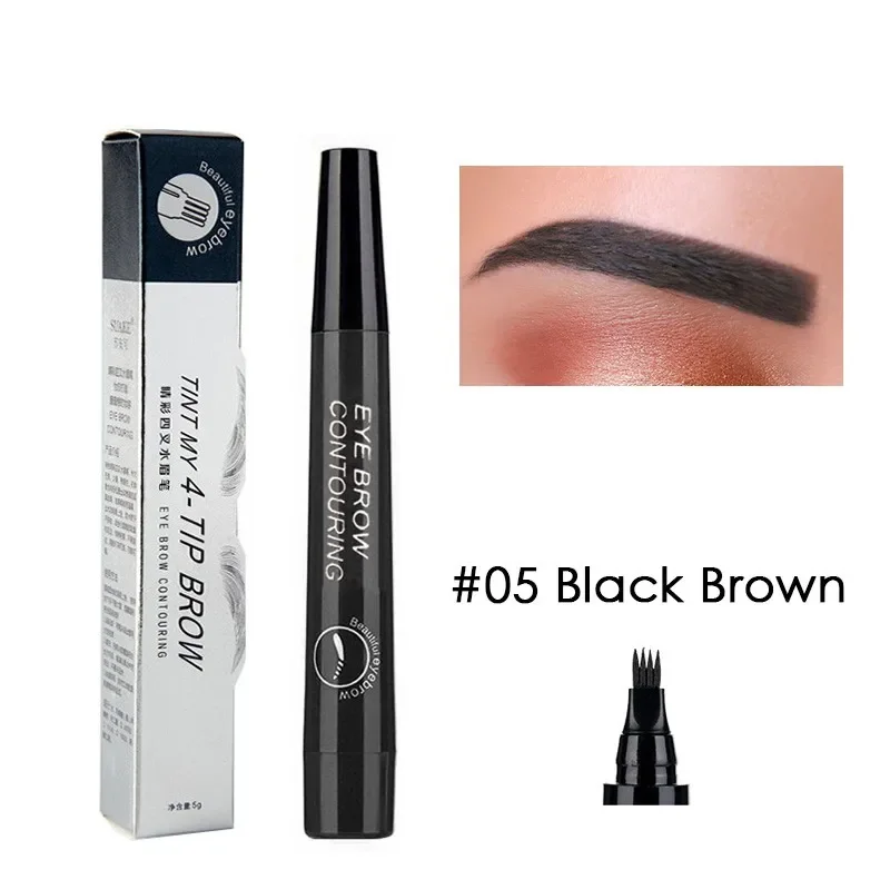 Misilan Eyebrow Pencil 4 Tip Liquid Brow Tattoo Pen Paint Makeup Waterproof Eyebrows Cosmetics
