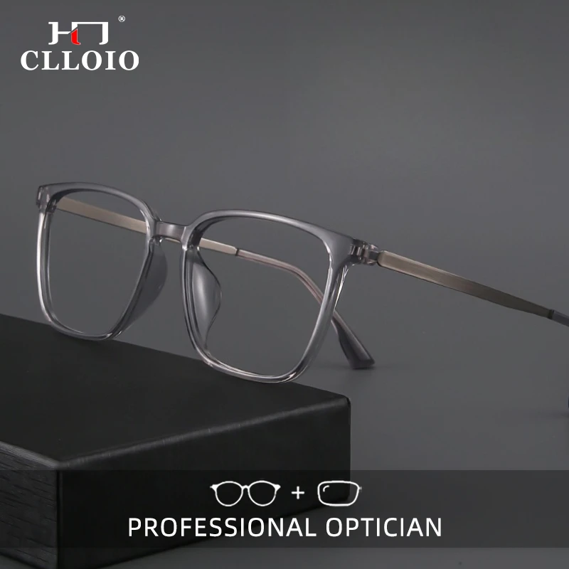 

CLLOIO Fashion Ultralight Everyday Wear Skinny Face TR90 Frame Titanium Temple Reading Glasses Anti Blue Light Myopia Glasses