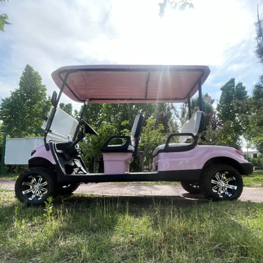 

Factory Wholesale Lithium Battery Electric Golf Cart 4 Seater 72V Lead-Acid Battery Powered Street Legal Off-Road Hunting Car