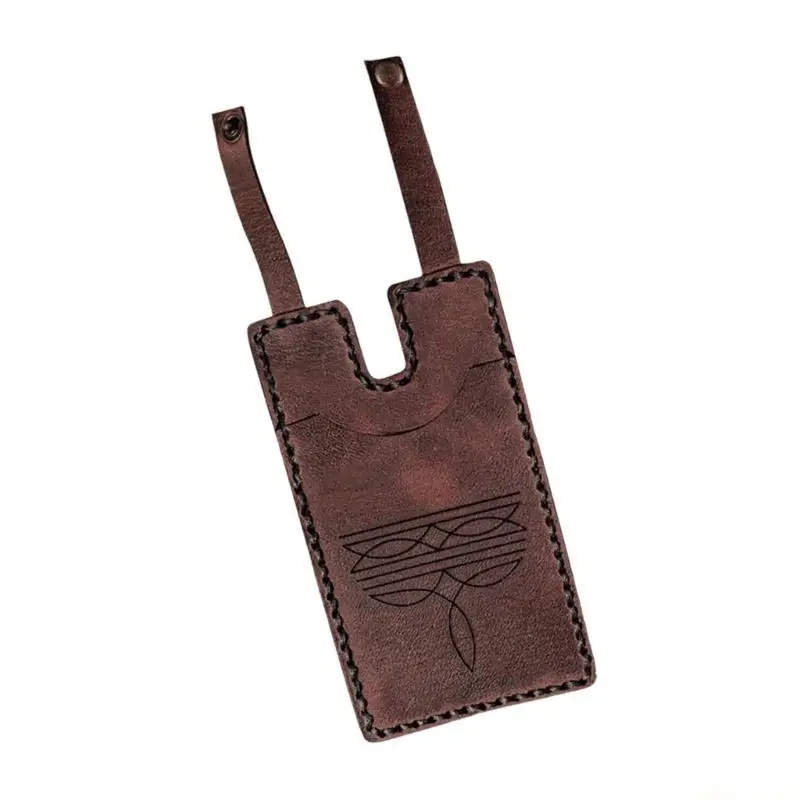 31BF Western Boot Wallet Leather Card Holder With Closure Strap Leather Boot Wallet For Women Music Concerts Riding Hiking
